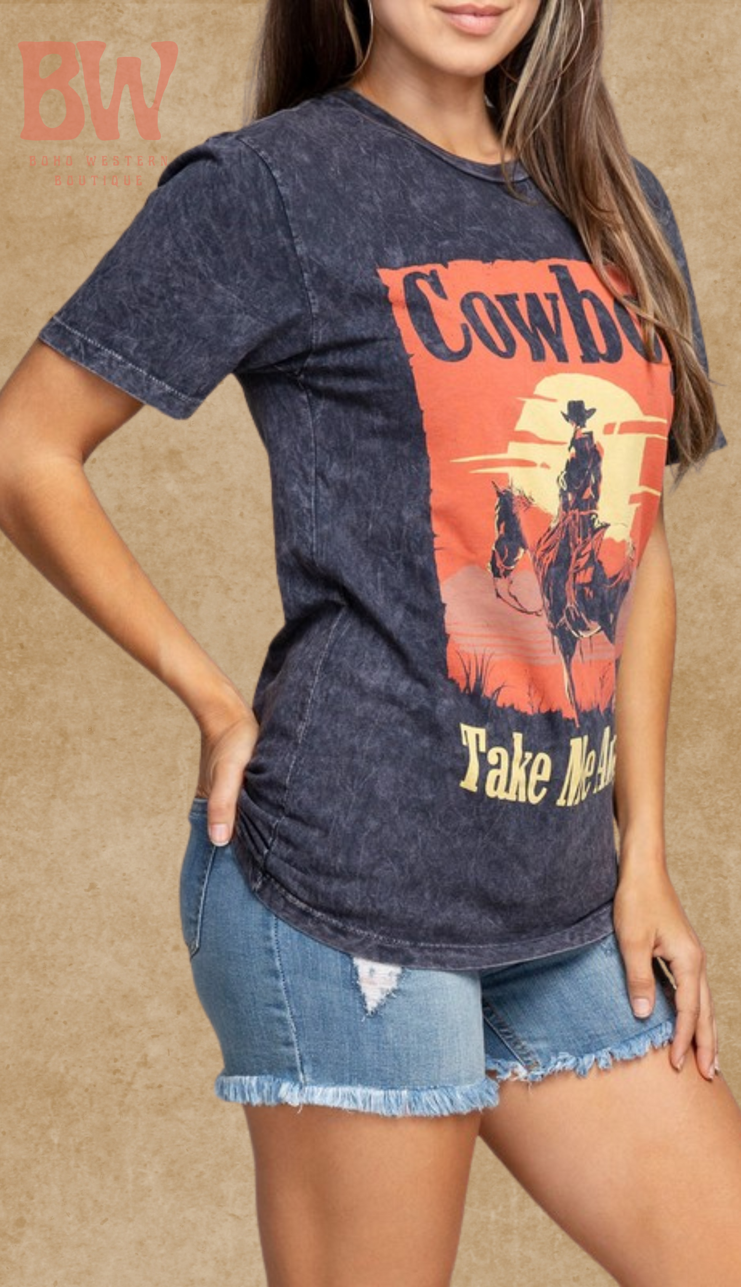 Cowboy Take Me Away Graphic Top