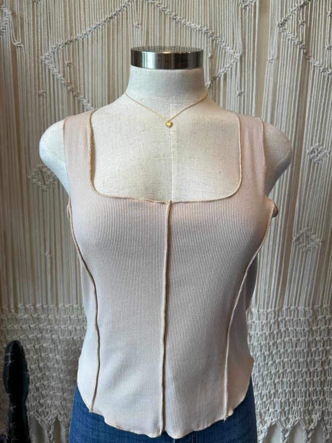 "MILA" Ribbed tank top with corset