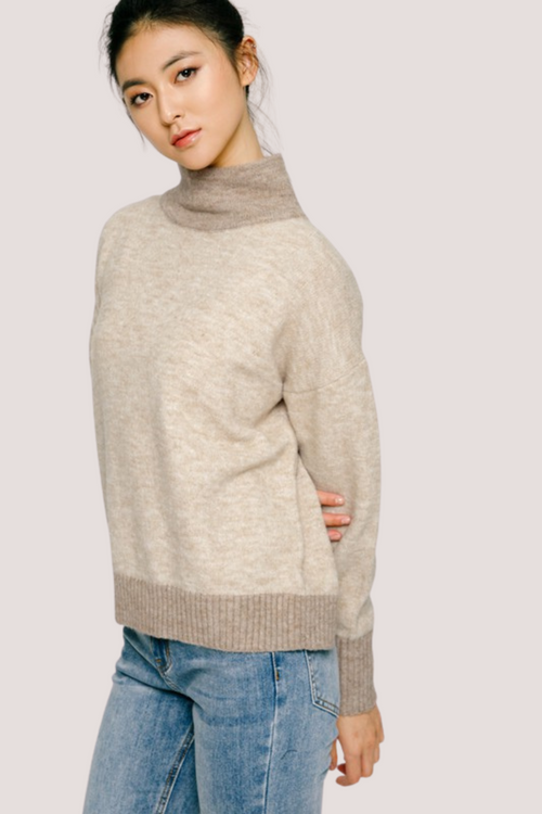 "CARRY" TURTLE KNIT SWEATER