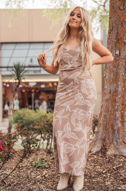 "LILLY" TROPICAL SLIT MAXI DRESS