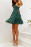 "SAGE" MINI BABYDOLL DRESS WITH SMOCKED FRONT AND SELF-TIE WAIST