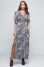 "NORA" WASHED FLORAL PRINTED GAUZE MAXI DRESS