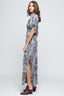 "NORA" WASHED FLORAL PRINTED GAUZE MAXI DRESS