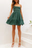 "SAGE" MINI BABYDOLL DRESS WITH SMOCKED FRONT AND SELF-TIE WAIST